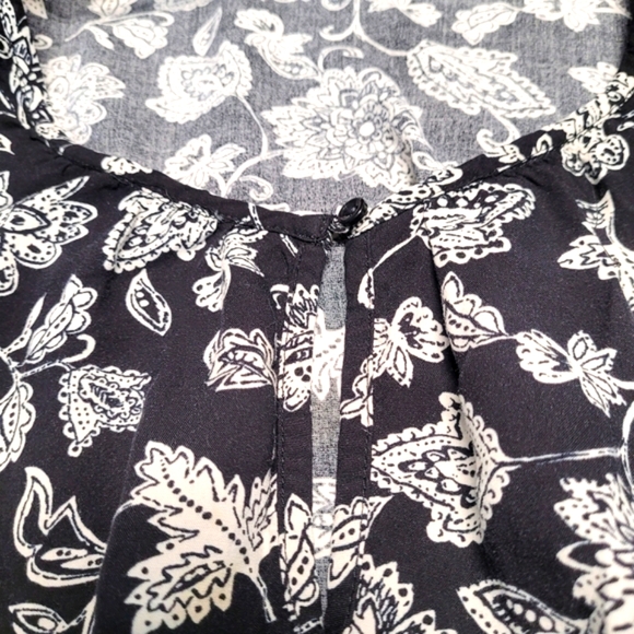 Old Navy Casual Dress Blk White Floral Jacobean Print Size xxl (1×) - Picture 3 of 11